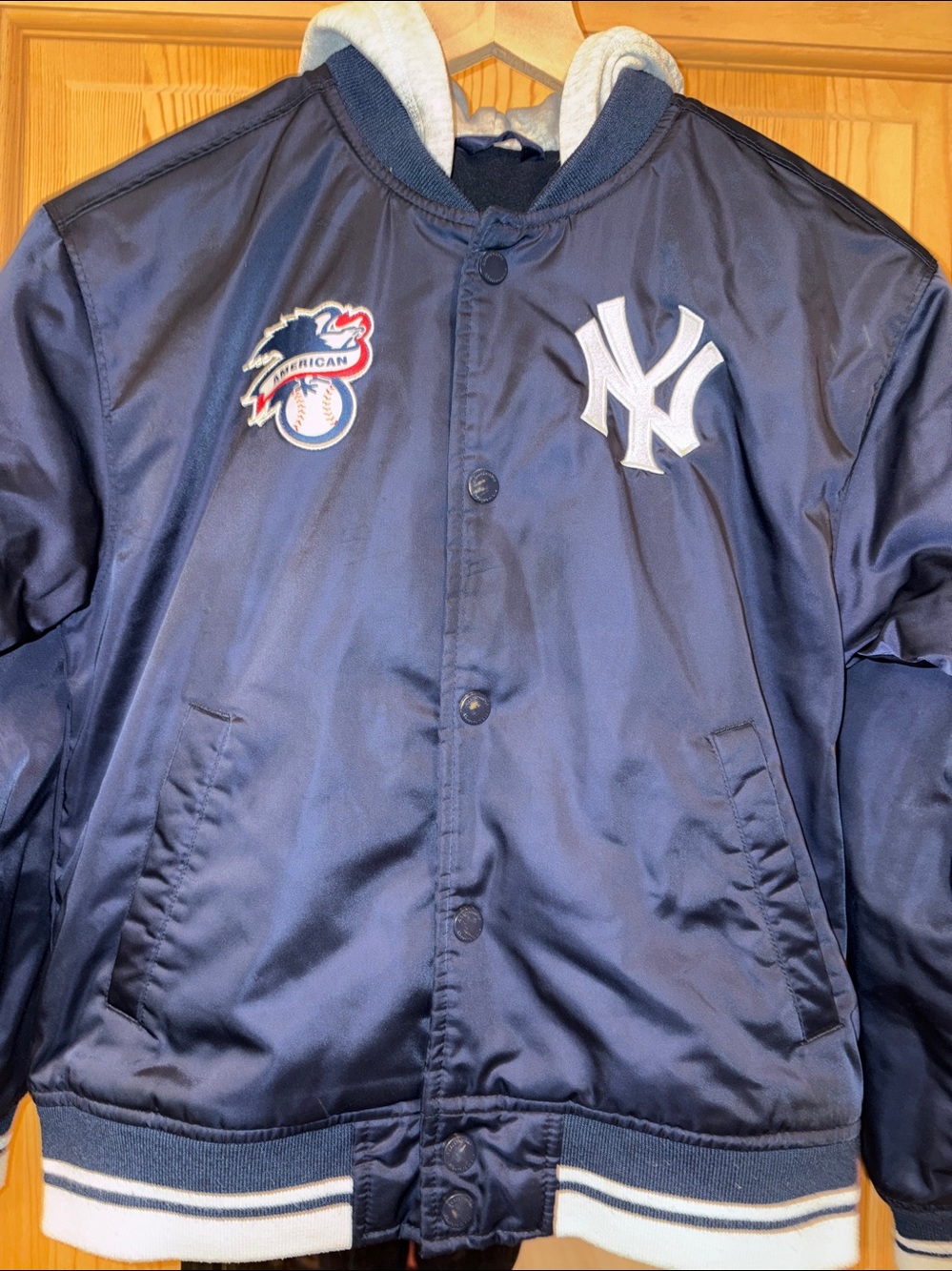 Kids Lined New York Yankees Varsity Jacket Sz 9/10